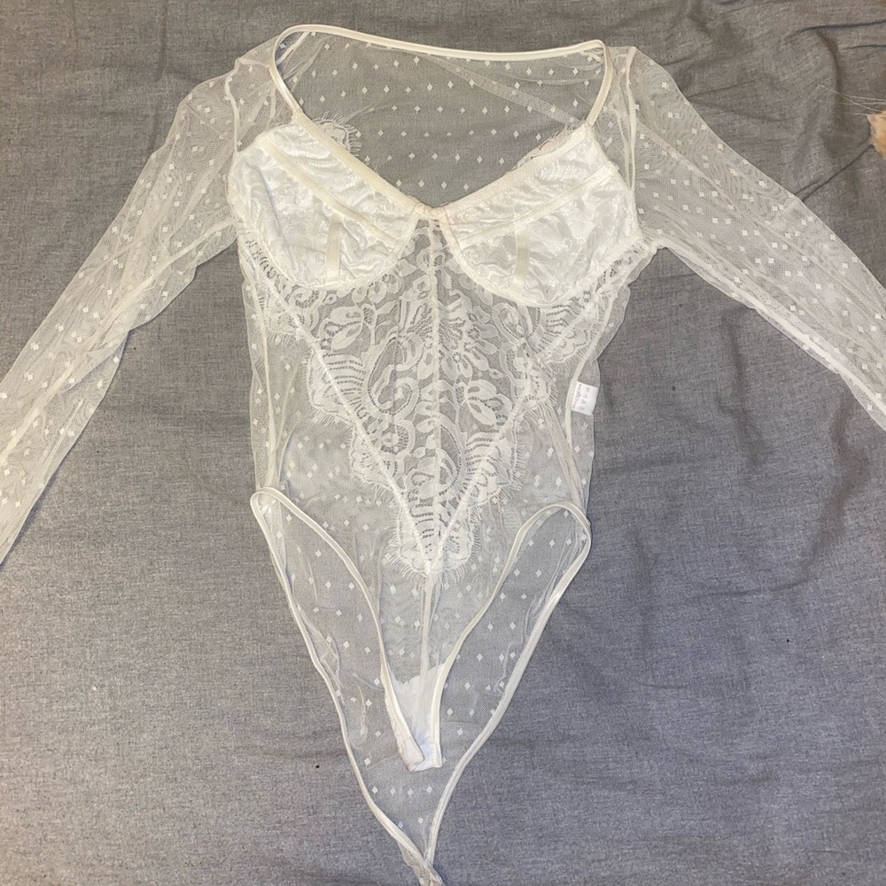 White mesh bodysuit